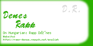 denes rapp business card